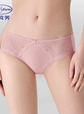 安莉芳舒适包臀三角裤女薄款蕾丝拼接性感丝滑抗菌裆内裤E201160