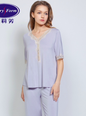 安莉芳夏季柔软舒适蕾丝边家居套装EL00559睡衣女EL00574/EL00560