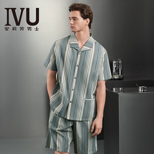 LVU男士夏季莱赛尔棉条纹舒适短袖ULY0240短裤ULY0242长裤ULY0241
