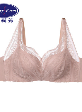 安莉芳正品蕾丝性感内衣女v型无钢圈中厚杯舒适聚拢文胸罩EB1110