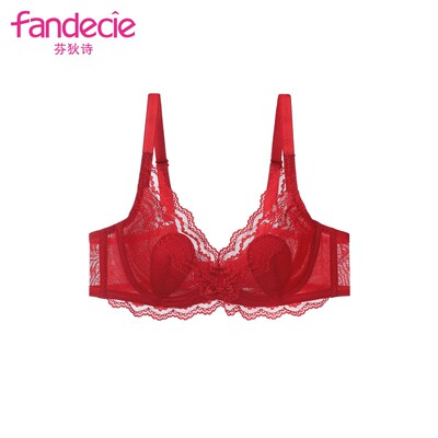 红色文胸芬狄诗软钢圈大胸显小