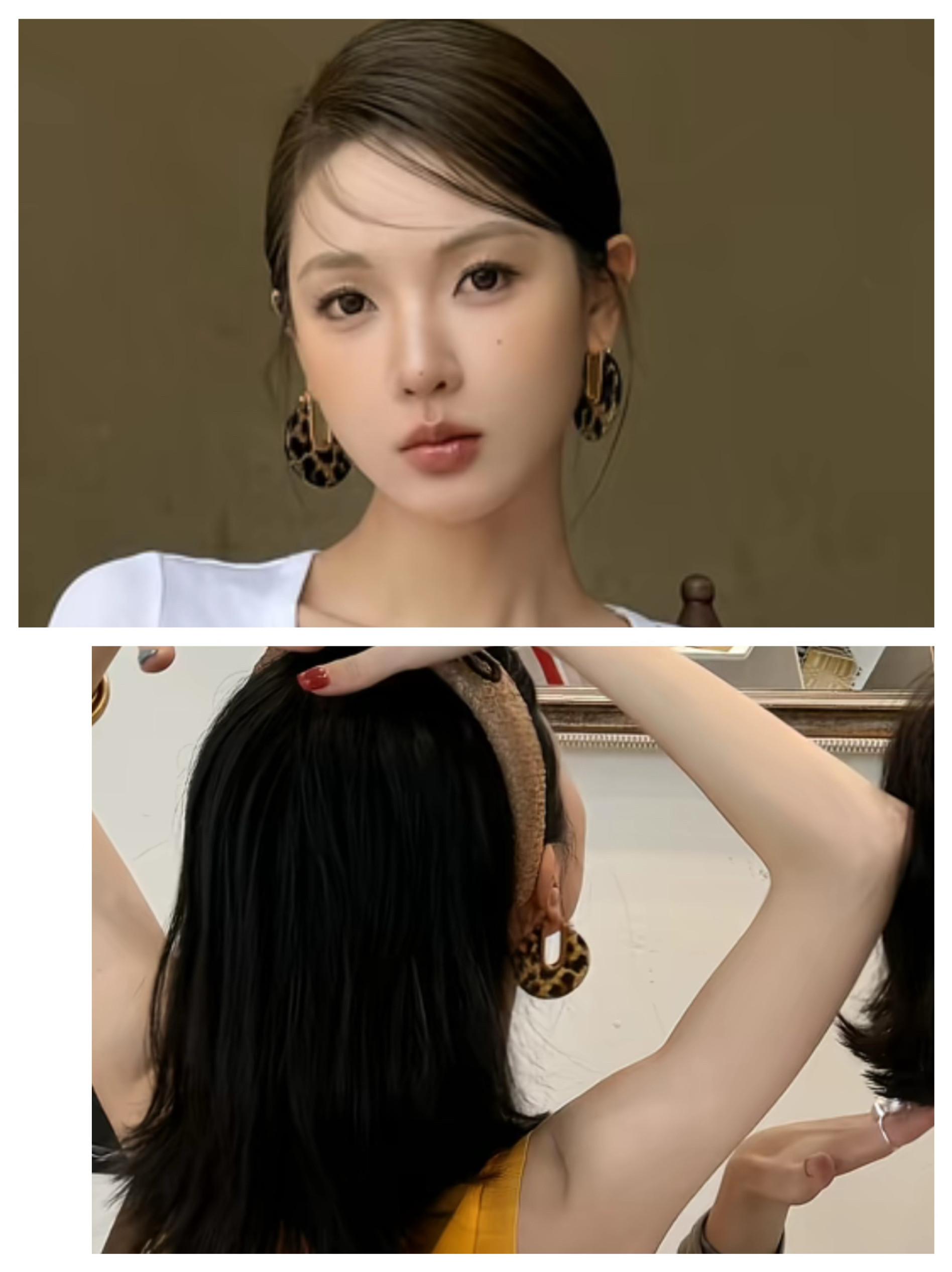法式复古耳环小众设计耳钉夸张设计女耳饰鹭青一同款野性豹纹