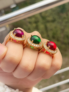 法式复古鹭青一同款百搭简约大气戒指中古优雅休闲饰品气质名媛