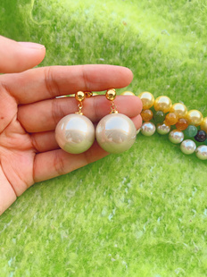 【巴黎珠坠】法式复古耳环百搭简约时尚优雅精致通勤鹭青一同款