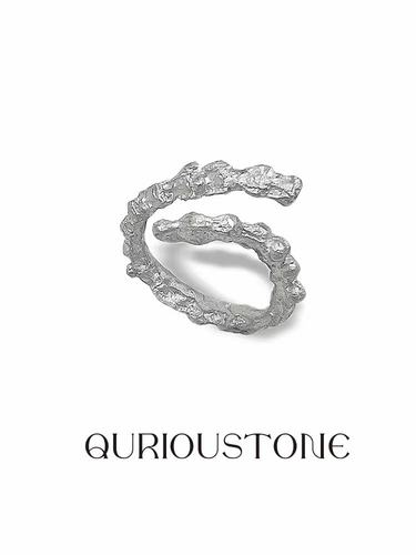 QURIOUSTONE【王凯沐周峻纬同款】蛇骨1.5圈925银戒指开口可调节