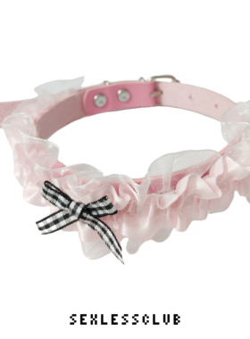 原创手作Lolita蕾丝蝴蝶结项圈