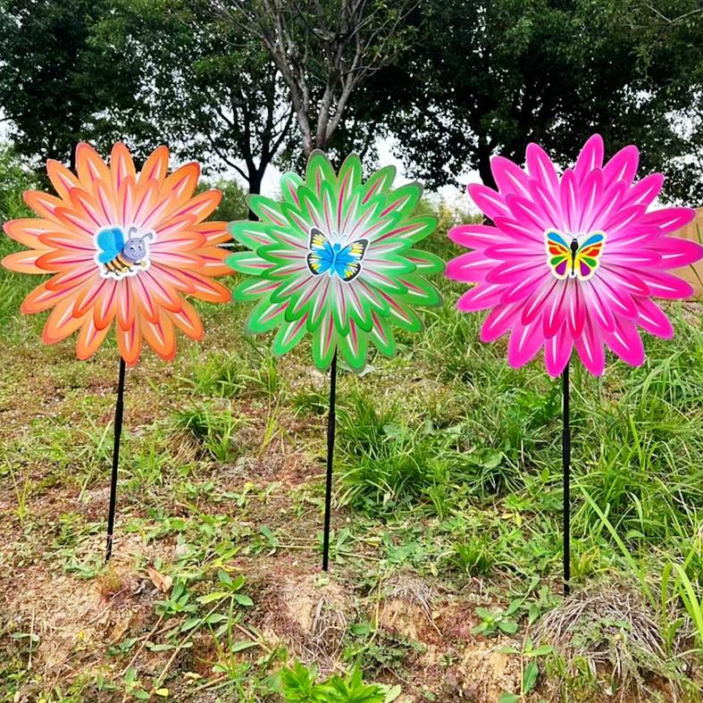 双层太阳花风车户外装饰品白底图