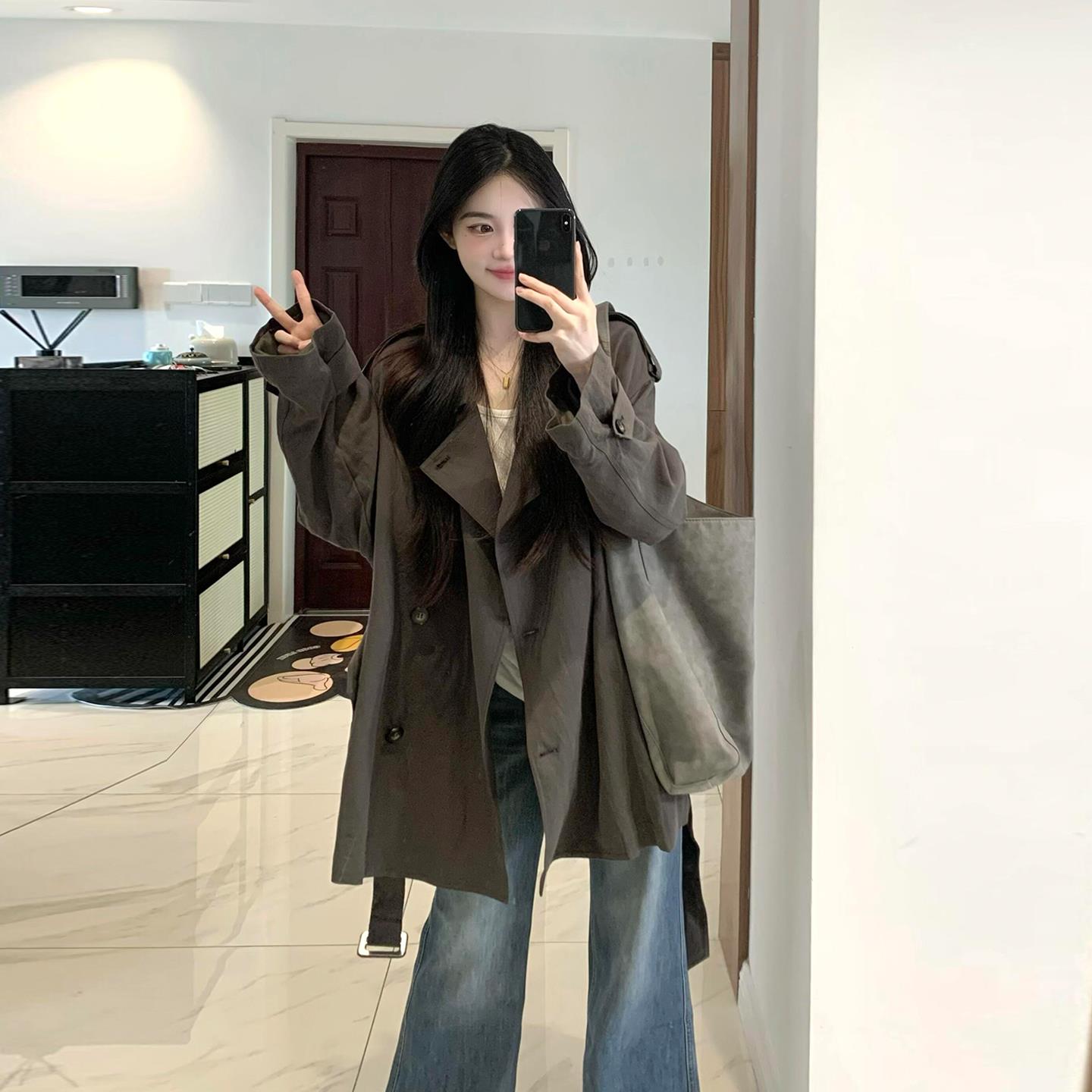 短款风衣外套女2025年春秋季新款韩版气质巨好看的小个子爆款薄款