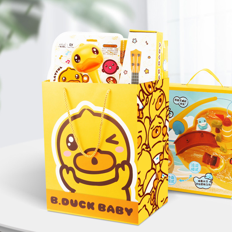 B.Duck小黄鸭手提袋环保纸袋购物袋大容量便携收纳袋无纺布礼品袋