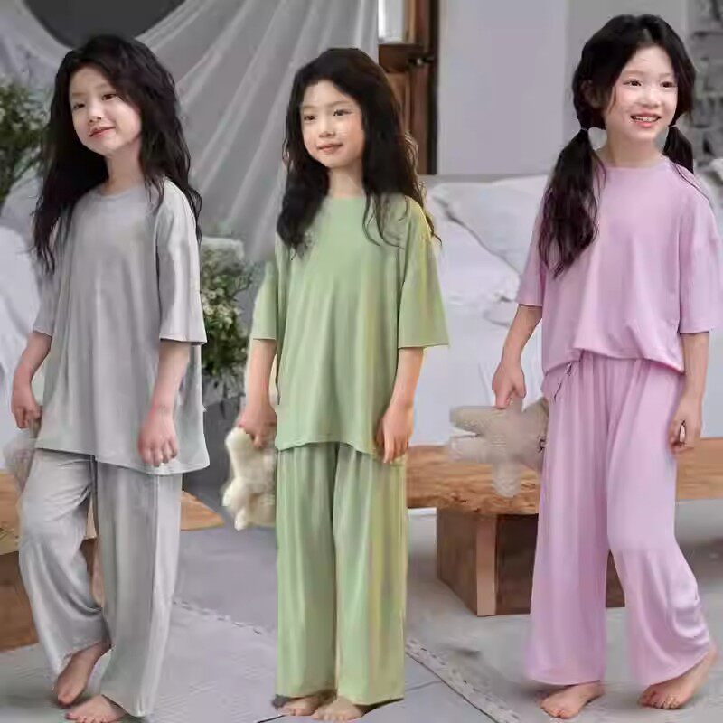 儿童莫代尔连衣裙中大童宽松舒适家居服夏季薄款宽松洋气纯色睡裙,童装/婴儿装/亲子装,家居裙/睡裙,淘宝优惠券,粉丝福利购,淘宝优惠卷