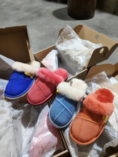 yellowEarth澳洲羊皮毛一体女士平底一脚蹬秋冬季拼接新款拖鞋特