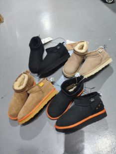 yellow 吉朗朱莉迷你套脚一脚蹬羊皮毛一体保暖女雪地靴 earth冬季