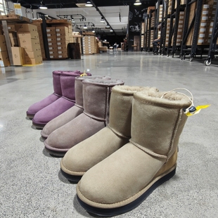 Yellow Earth新款经典秋冬加厚休闲女士平底羊皮毛一体保暖雪地靴