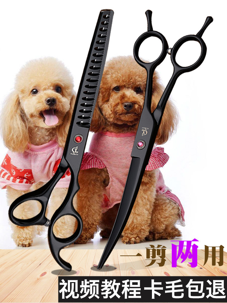 雨承宠物美容剪刀狗狗剪毛神器套装工具泰迪修毛剪狗毛弯翘剪牙剪