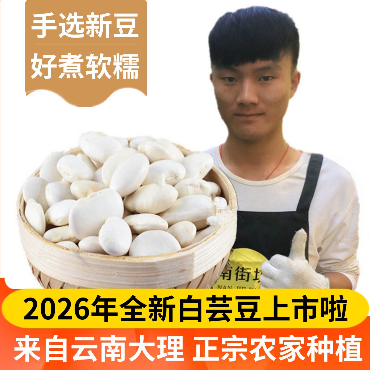 白芸豆2026新货云南大白芸豆农家自产大白豆干货白云豆五谷粗粮