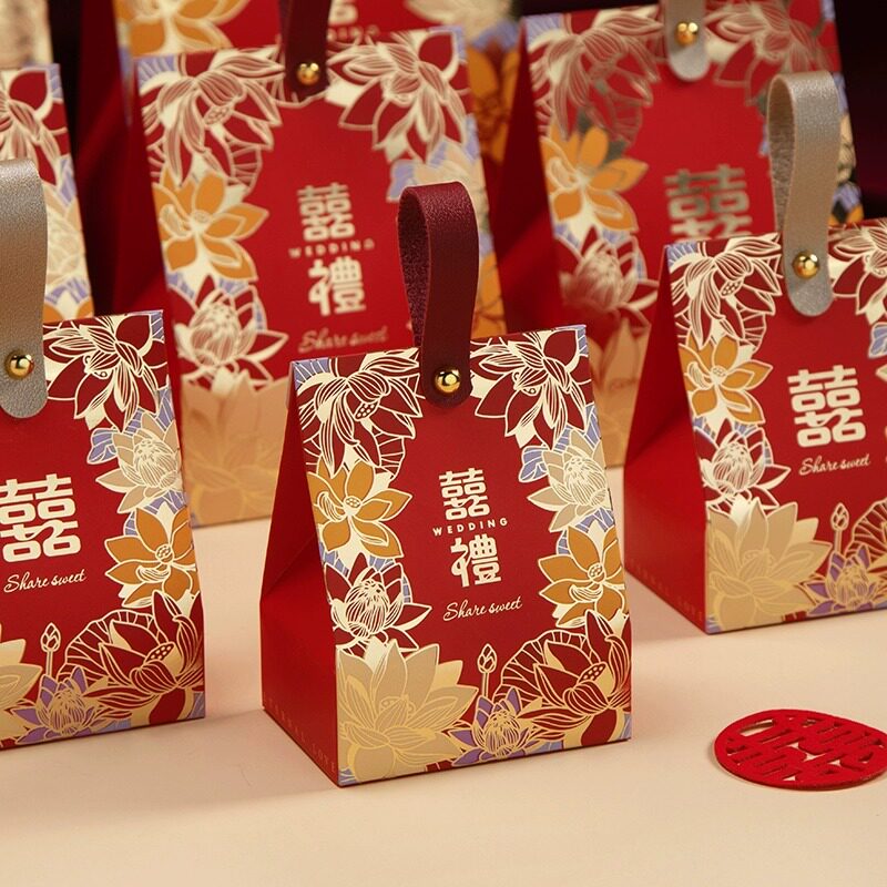 喜糖盒中式国潮高级感小众婚礼喜糖袋订婚专用糖果包装盒子伴手礼
