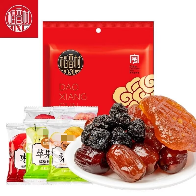 稻香村什锦果脯500g袋装休闲办公室零食酸甜果干蜜饯梨杏脯苹果脯