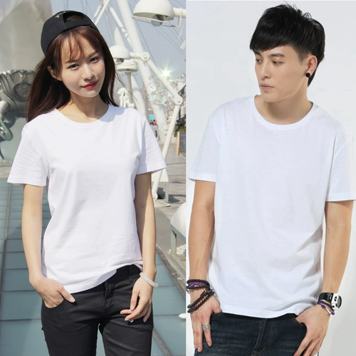 Летняя цветная летняя одежда, однотонная белая хлопковая футболка для школьников, 2018, короткий рукав, большой размер, впитывает пот и запах