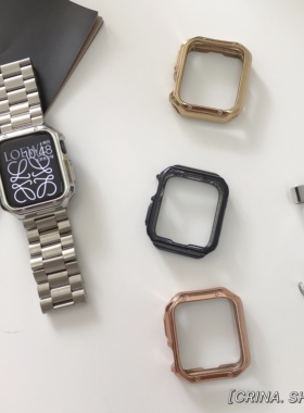 适用苹果手表s8ApplewatchTPU电镀保护壳iwatchS910全包边框软壳