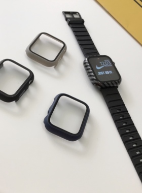 CRINASHOP适用Applewatch透明PC+钢化膜一体壳iwatch6/SE/7代表壳