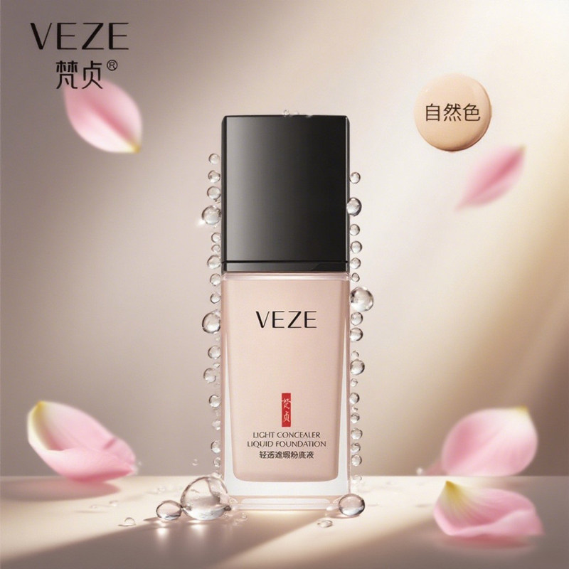 梵贞轻薄遮瑕粉底液 提亮肤色修颜清爽透气保湿隔离 女士粉底