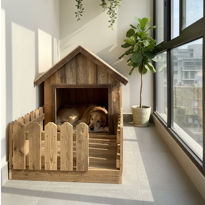 挡风木制狗窝室外防雨户外狗屋狗笼子狗房子农村狗舍保暖大型犬