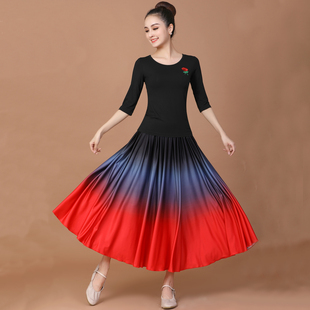 舞裙莫代尔短袖 广场舞服装 女夏季 套装 跳舞衣服套裙半身裙长裙 新款