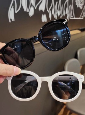 ins韩国儿童墨镜网红宝宝墨镜男女童白色防紫外线眼镜太阳镜亲子