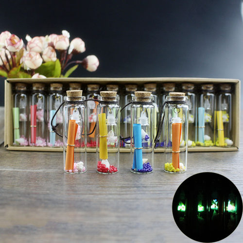 包邮一套12只夜光碎石许愿瓶玻璃