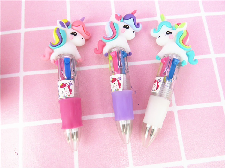 귀여운 멀티 컬러 볼펜 다채로운 미니 크리 에이 티브 다기능 학생 프레스 컬러 볼펜 멀티 컬러 볼펜