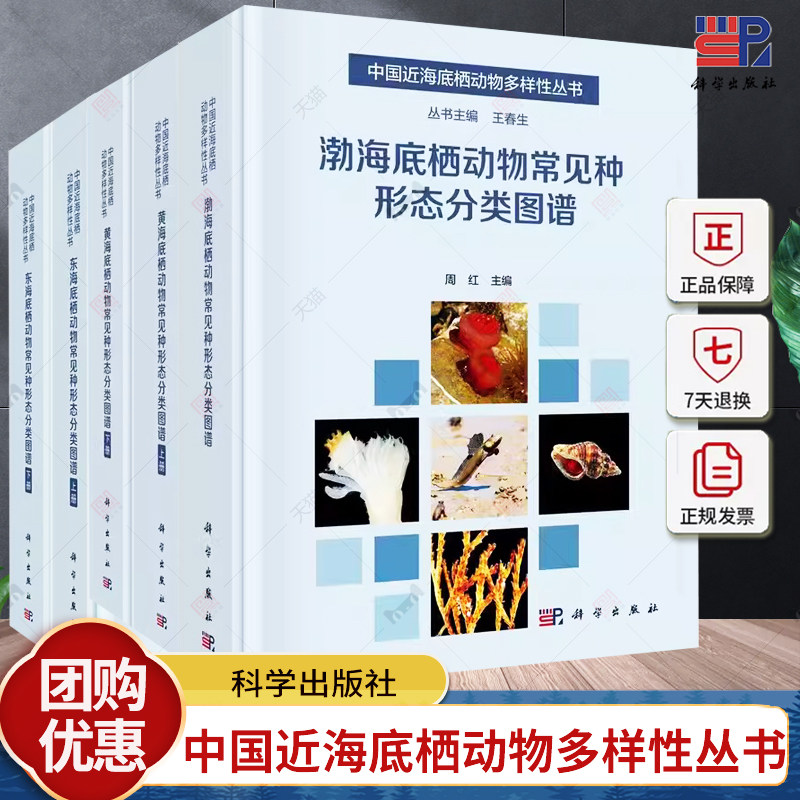 渤海底栖动物常见种形态分类图谱+黄海底栖动物常见种形态分类图谱+东海底栖动物常见种形态分类图谱 中国近海底栖动物多样性丛书