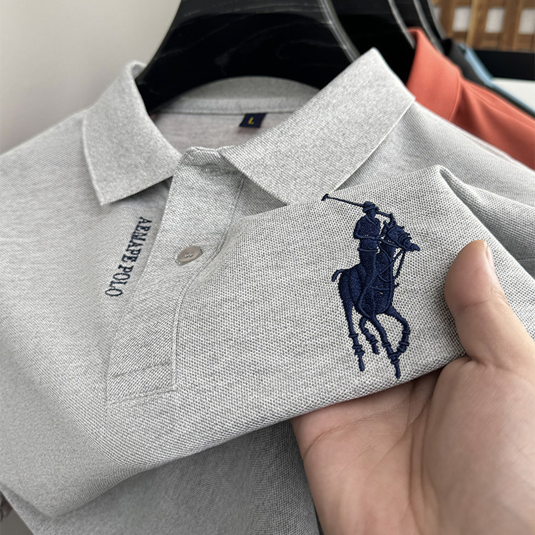 保罗正品POLO衫男士夏季短袖t恤翻领100纯棉商务大马标半袖爸爸