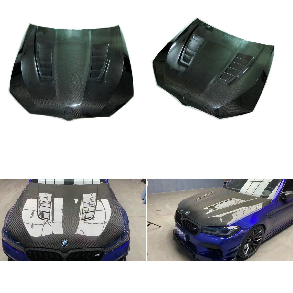 适用于宝马5系G38 G30 M5 F90碳纤改装专用开孔机盖引擎盖机头盖