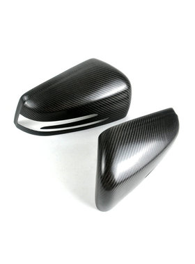 适用于奔驰C级W204 W212 W218 C63 E63改装碳纤后视镜壳罩黏贴式