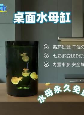 桌面小型圆形专业观赏水母缸包活