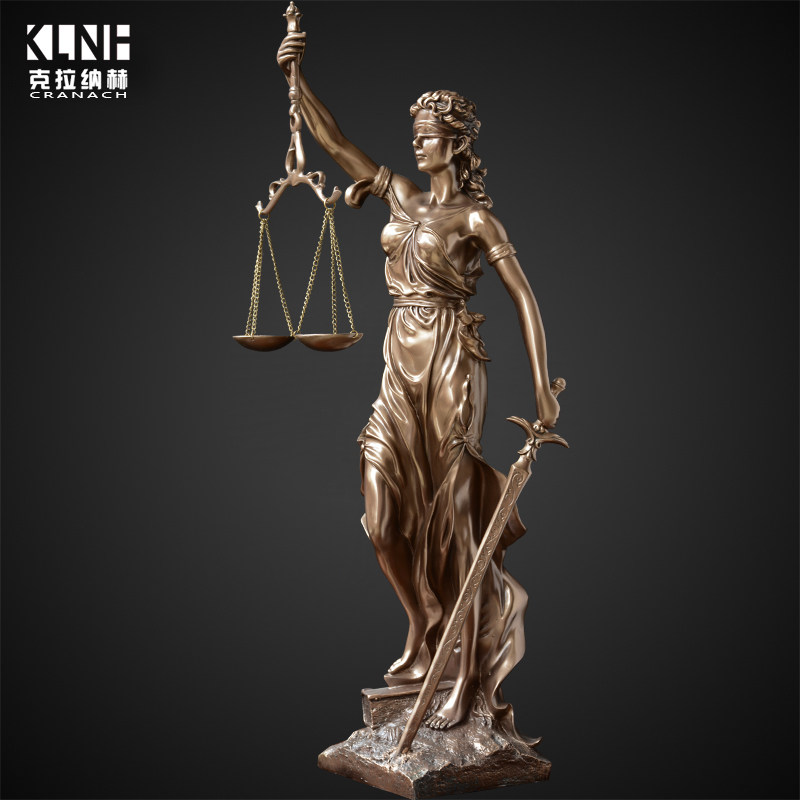 正义女神摆件 希腊公平公正司法女神雕像 律师办公室法律天平摆件