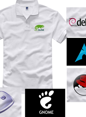 redhat opensuse debian arch linux gnome程序员短袖纯棉T恤