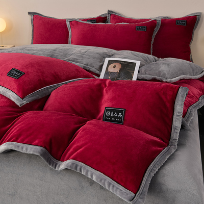 简约大气保暖牛奶绒床品