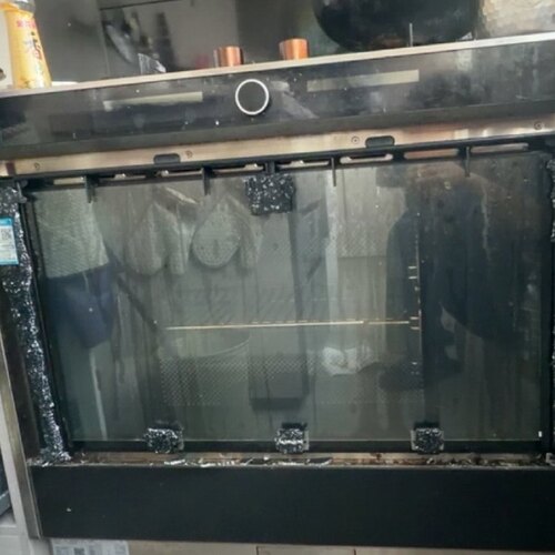 火星人集成灶F58BC01大气炉配件黑色钢化玻璃耐高温面板柜板台面