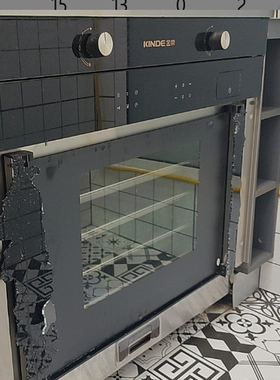 定制金帝集成灶烤箱一体炉配件黑色钢化玻璃门板门板面板耐高温破