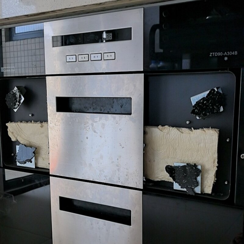 欧派消毒碗柜ZTD90-304B配件黑色钢化玻璃耐高温定制面板柜门板