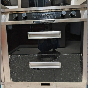 定帅丰集成式JJZY-U90-3配件抽屉门板面板黑色耐高温钢化玻璃破裂