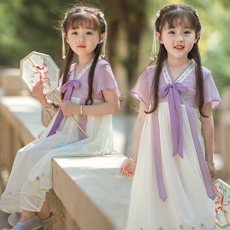 连衣裙古装女童汉服儒裙超仙