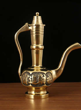 纯铜酒壶招财进宝敬神摆件佛具