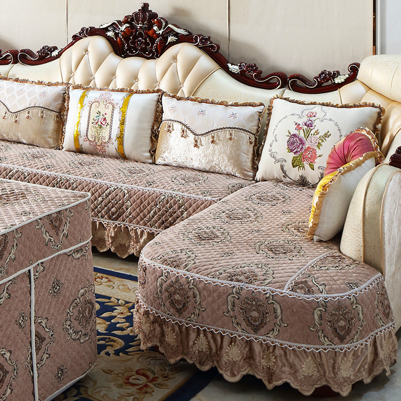 欧式沙发套罩 全包万能套通用贵妃加厚高档奢华雪尼尔 u型沙发垫