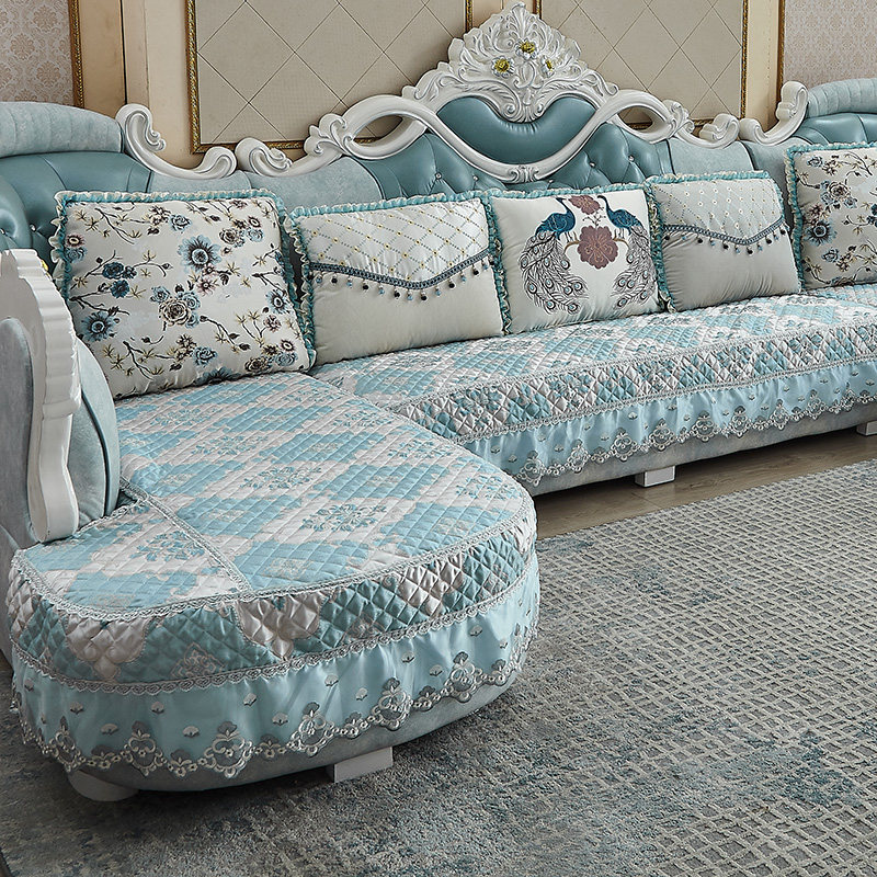 欧式沙发套罩 U型全包万能垫套四季通用定做防滑全盖夏简欧沙发垫