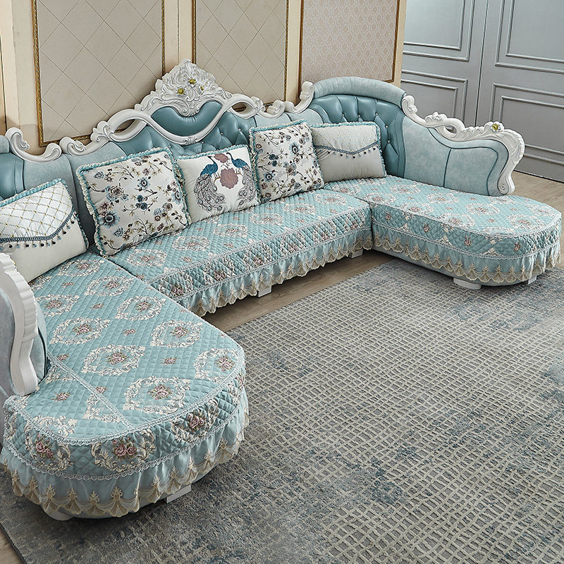 欧式沙发垫 全包万能四季通用定做U型坐垫套简欧布艺防滑沙发套罩