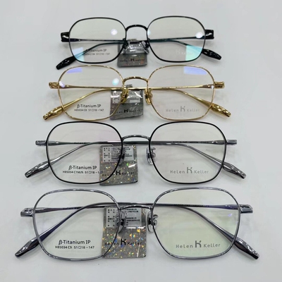 新款85034男女近视镜框超轻纯钛光学眼镜架配防蓝光片