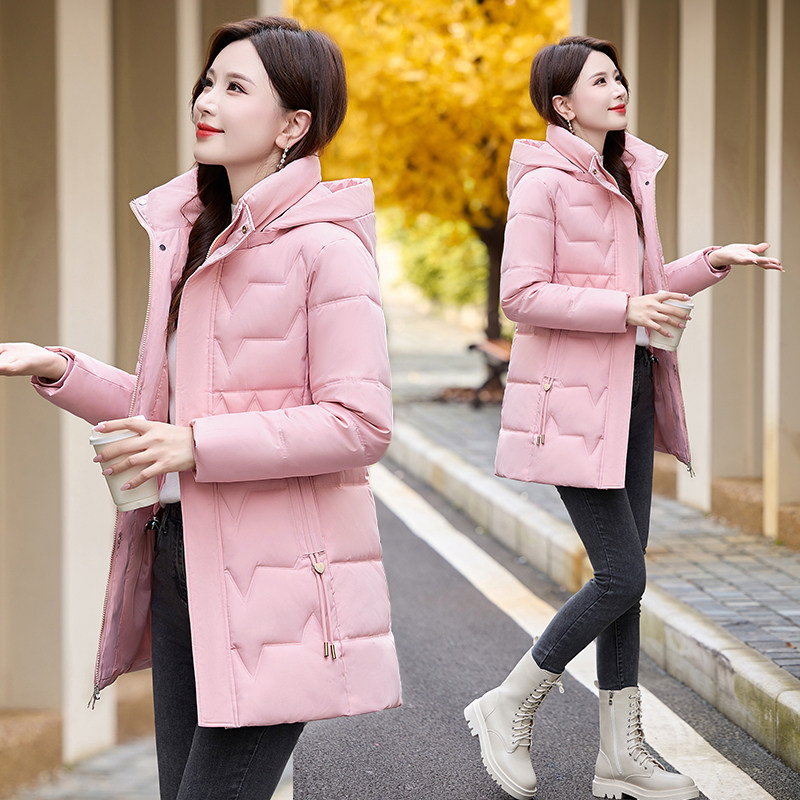 小个子韩版棉衣棉服女中长款活帽加厚显瘦修身百搭羽绒棉袄外套冬