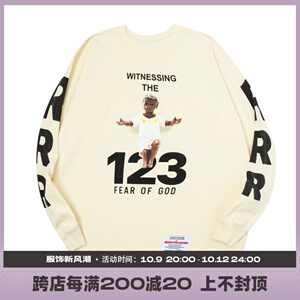 咆哮的小眼睛Fear of god联名RRR-123婴儿天使FOG主线OS套头卫衣